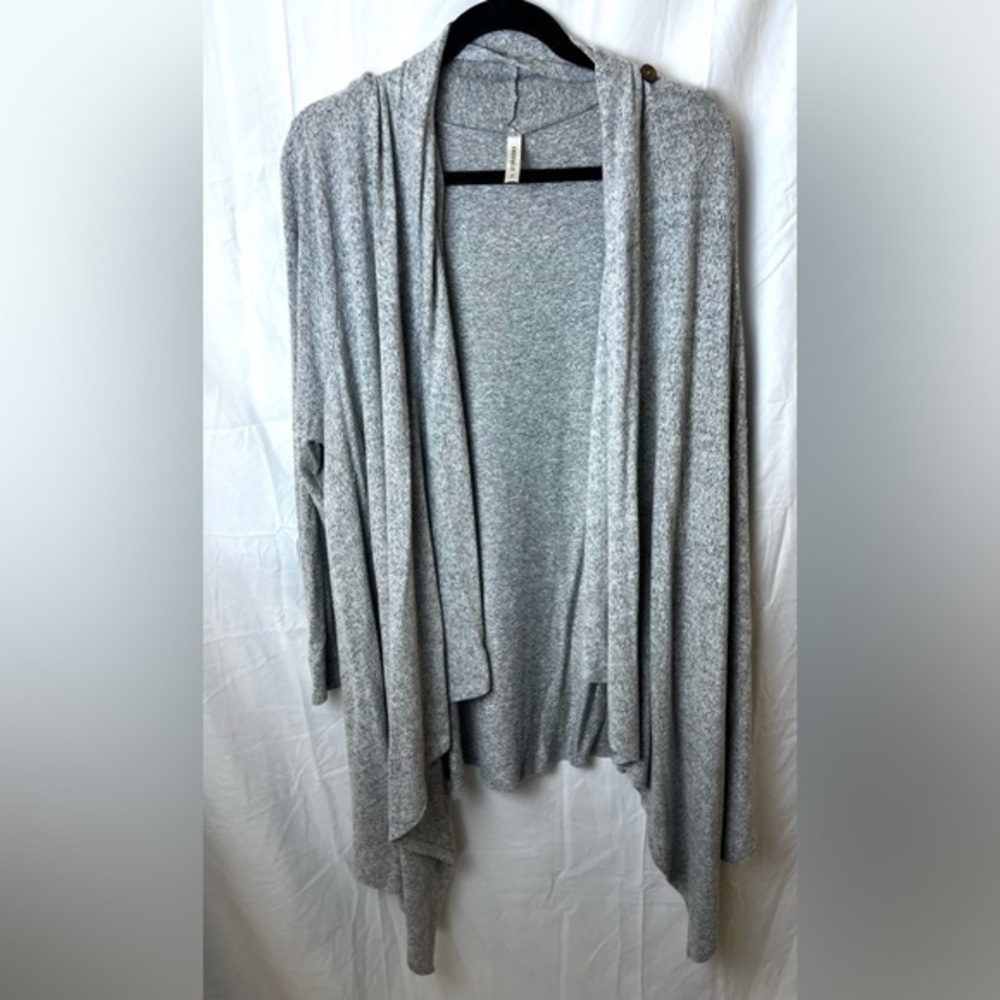 Emerald Soft Drape Closure Plus Size Cardigan 3X